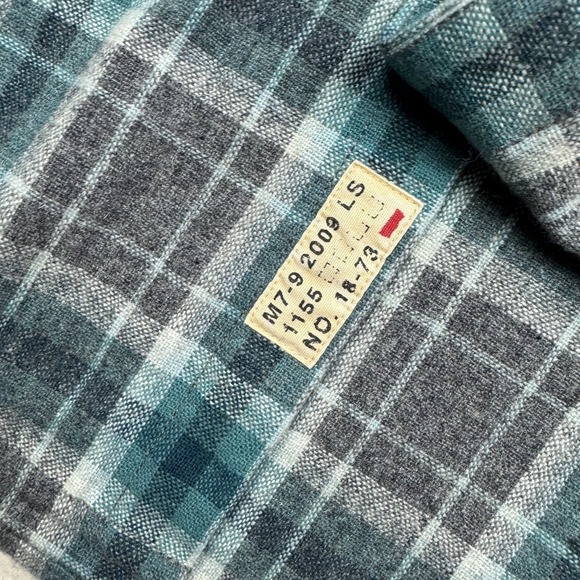 Levis Men's Green Plaid Wool Blend Double Pocket Button Down Long Sleeve Size M - Picture 12 of 14